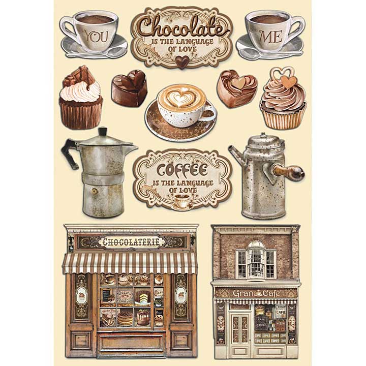 Stamperia A5 Coloured Shape Coffee And Chocolate