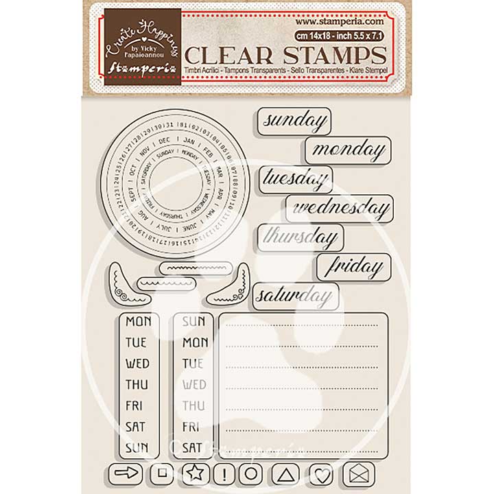 Stamperia Create Happiness Christmas Clear Stamps Weekly Planner (WTK179)