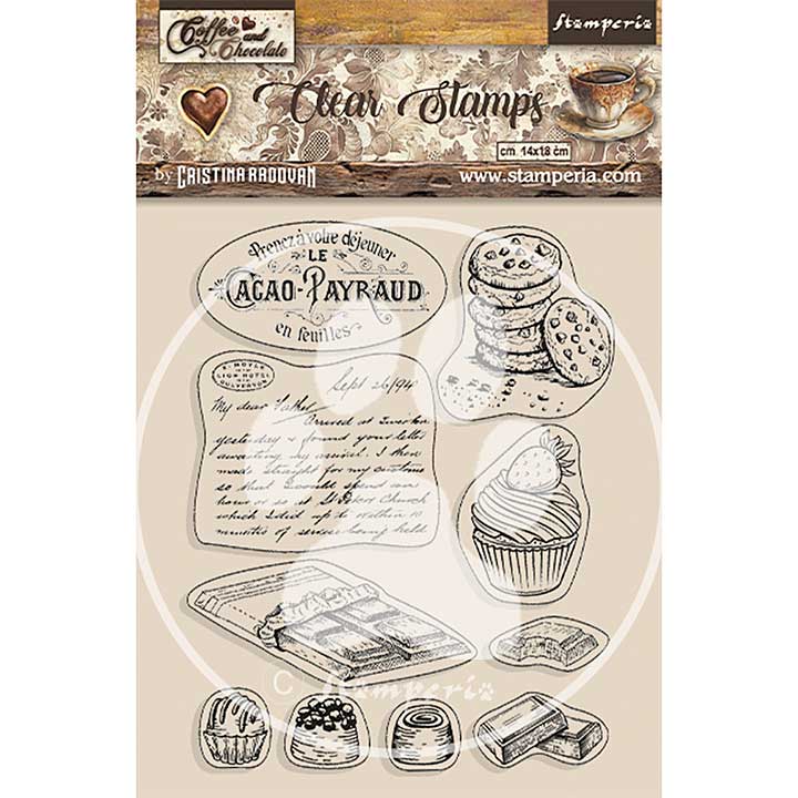 Stamperia Coffee and Chocolate Clear Stamps Chocolate Elements (WTK186)