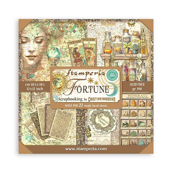 SO: Stamperia Fortune 12x12 Inch Paper Pack (Single Face) (SBBXLB15)