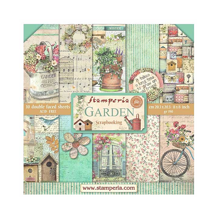 Stamperia Garden 8x8 Inch Paper Pack (SBBS104)