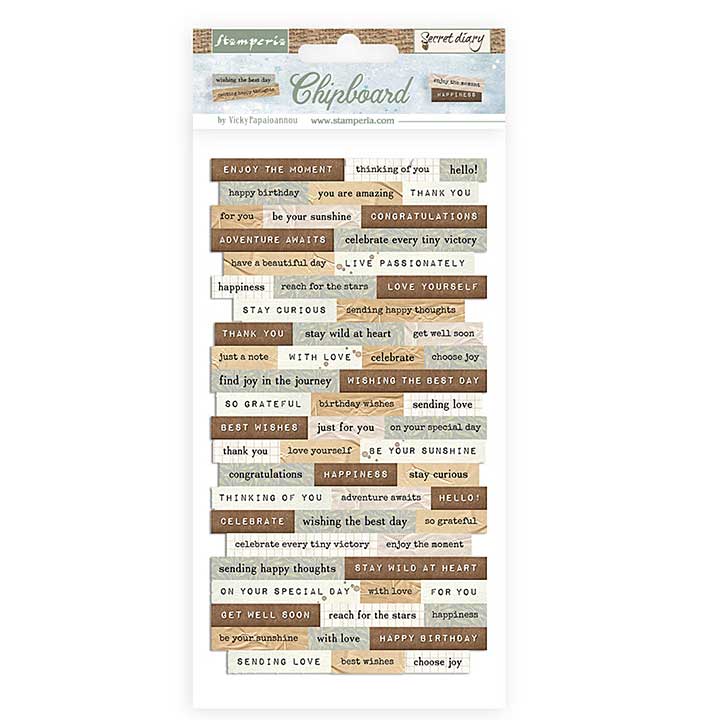 Stamperia Create Happiness Secret Diary 15x30cm Chipboard