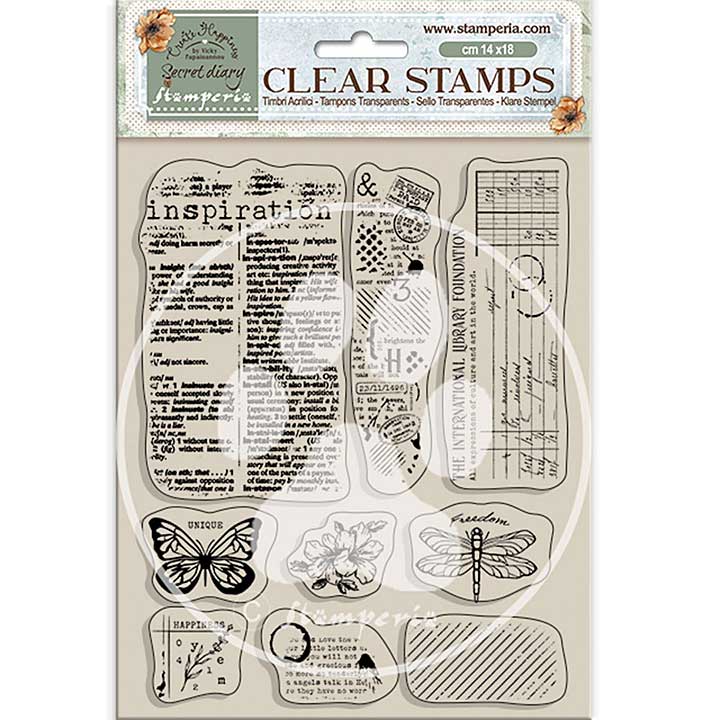 SO: Stamperia Create Happiness Secret Diary Clear Stamps Inspiration