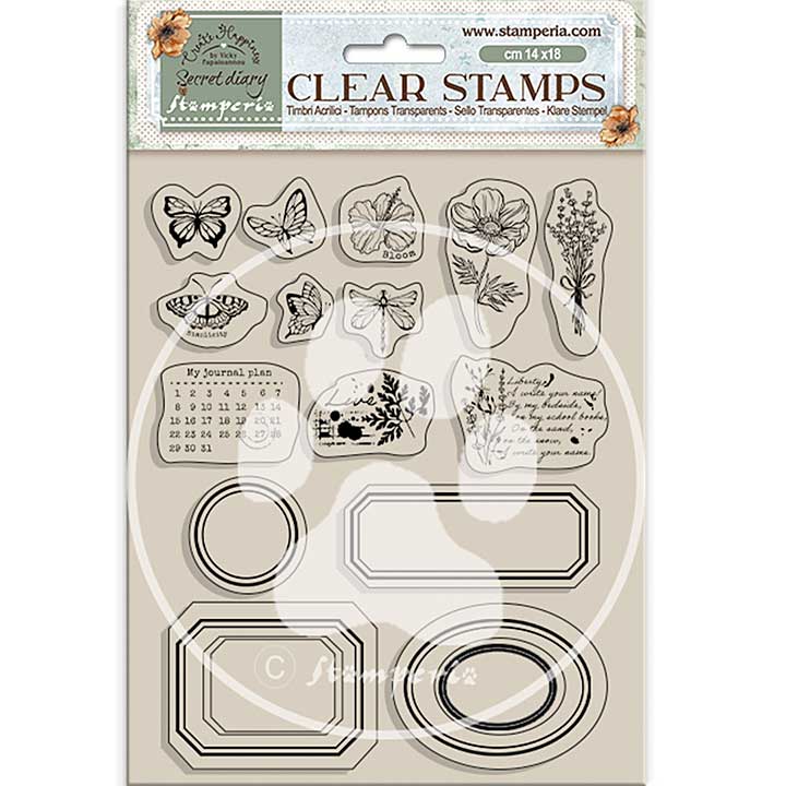 Stamperia Create Happiness Secret Diary Clear Stamps Labels