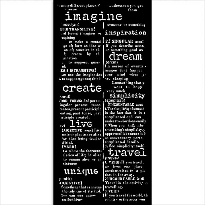 Stamperia Create Happiness Secret Diary Thick Stencil 12x25cm Dictionary