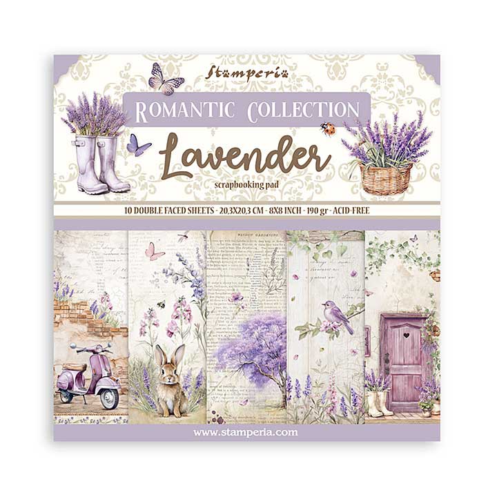 Stamperia Lavender 8x8 Inch Paper Pack