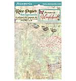 Stamperia Wonderland A6 Rice Paper Selection Backgrounds (8pcs)