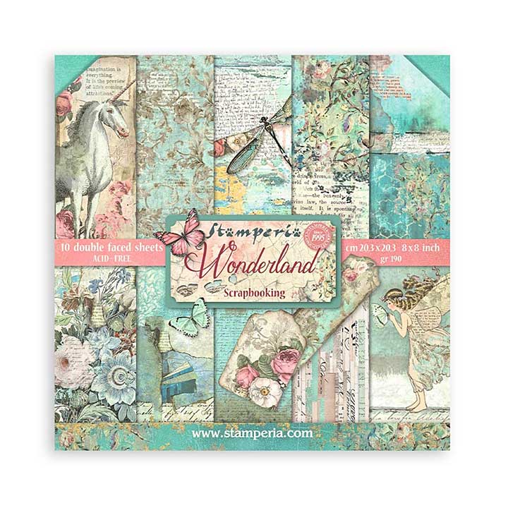 Stamperia Wonderland 8x8 Inch Paper Pack