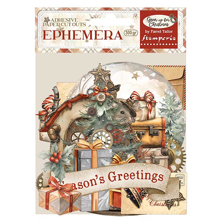 SO: Stamperia Gear up for Christmas Ephemera (37pcs)