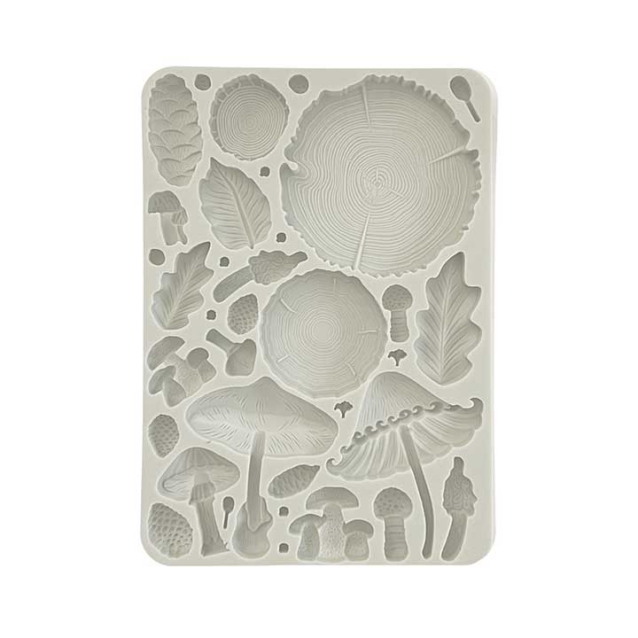 Stamperia Golden Harmony Silicon Mould A5 Wood and Mushrooms