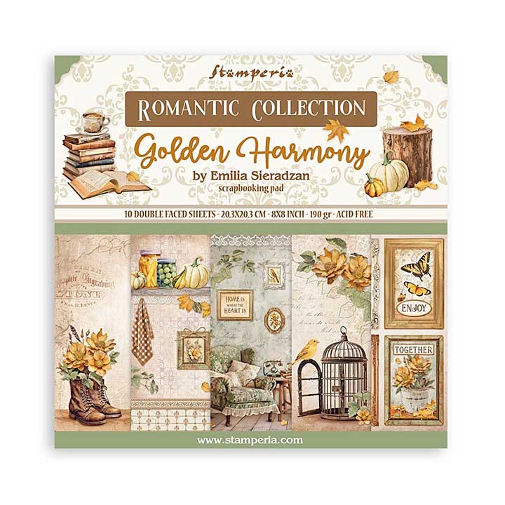 Stamperia Golden Harmony 8x8 Inch Paper Pack