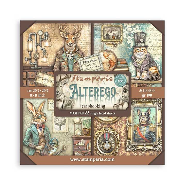 Stamperia Alterego 8x8 Inch Paper Pack Maxi (Single Face)