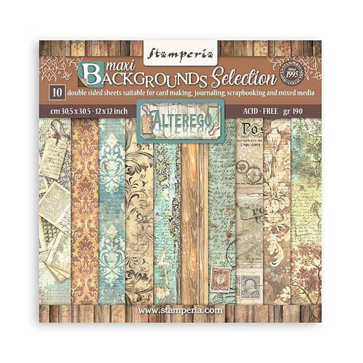 SO: Stamperia Alterego 12x12 Inch Paper Pack Maxi Backgrounds Selection