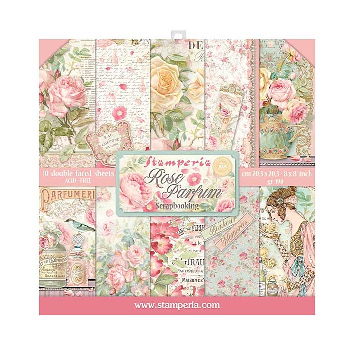 Stamperia Rose Parfum 8x8 Inch Paper Pack