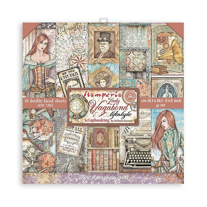 Stamperia Lady Vagabond Lifestyle 8x8 Inch Paper Pack