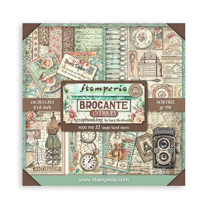 Stamperia Brocante Antiques 8x8 Inch Paper Pack (Single Face)