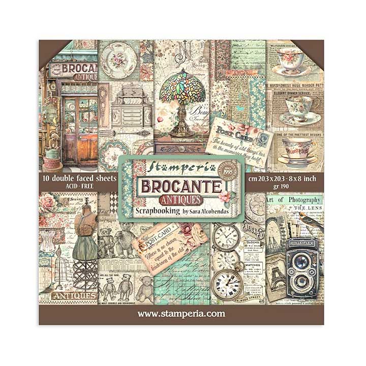 Stamperia Brocante Antiques 8x8 Inch Paper Pack