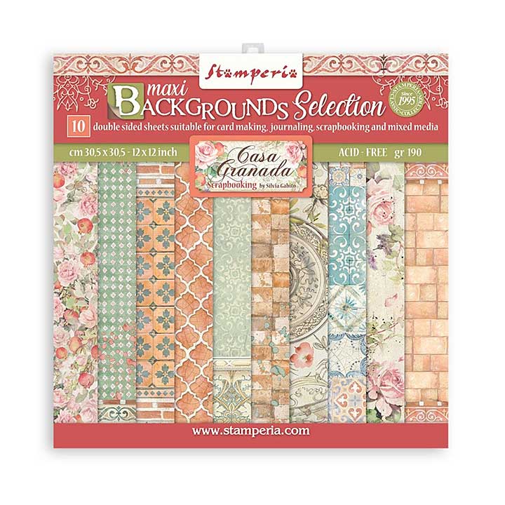 Stamperia Casa Granada Maxi Backgrounds 12x12 Inch Paper Pack