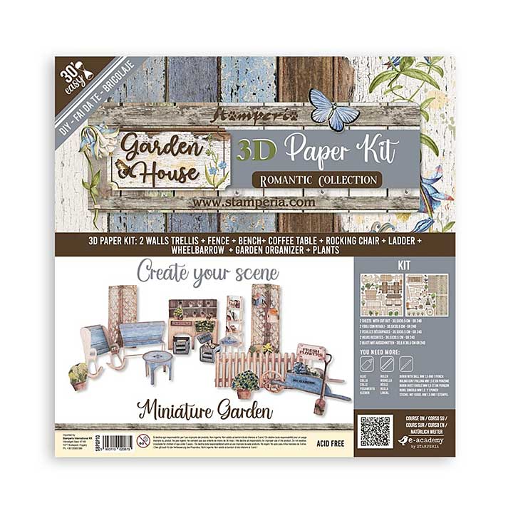 Stamperia 3D Paper Kit 12x12 Inch Romantic Garden House