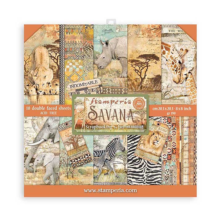 Stamperia Savana 8x8 Inch Paper Pack