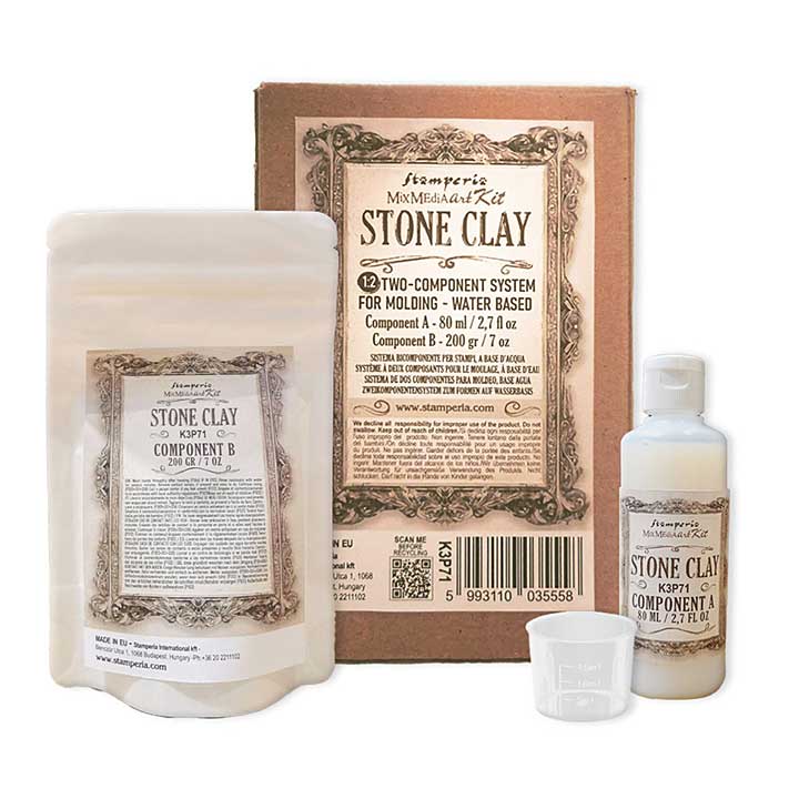 SO: Stamperia Stone Clay Mixed Media Art Kit (80ml + 200g)