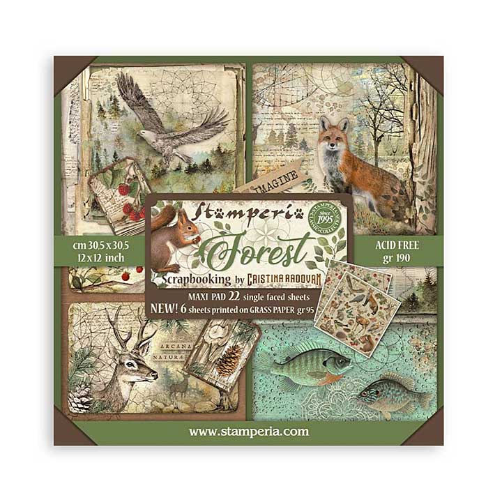 Stamperia Forest 12x12 Inch Paper Pack Maxi