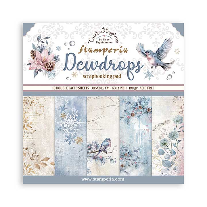 Stamperia Create Happiness Dewdrops 12x12 Inch Paper Pack