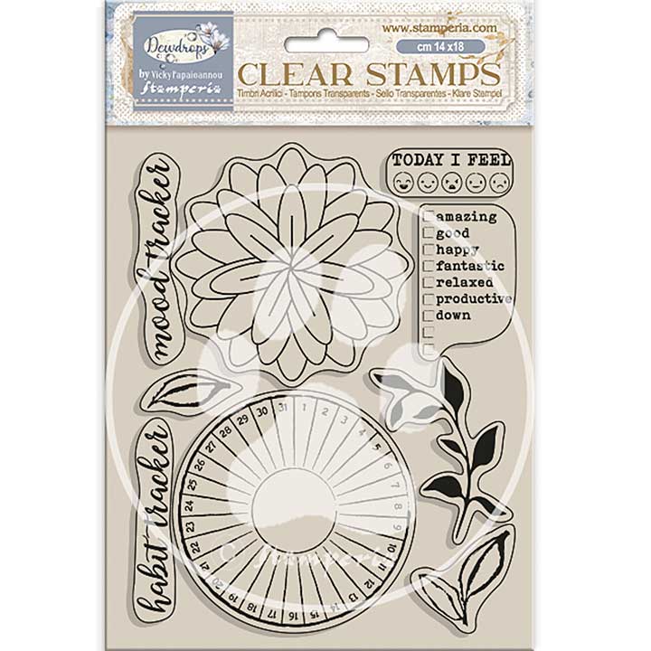 Stamperia Create Happiness Dewdrops Clear Stamps Habit Tracker