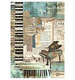 Stamperia Music A4 Rice Paper Piano