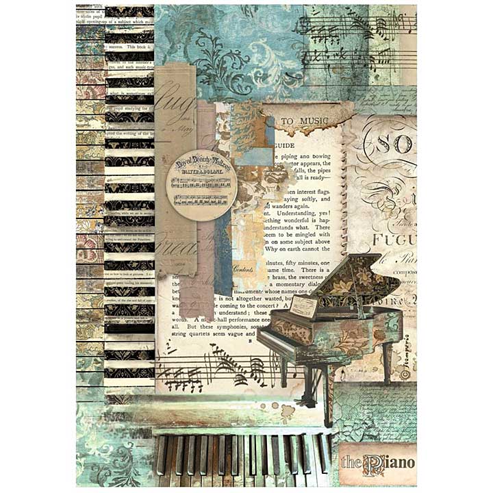 Stamperia Music A4 Rice Paper Piano