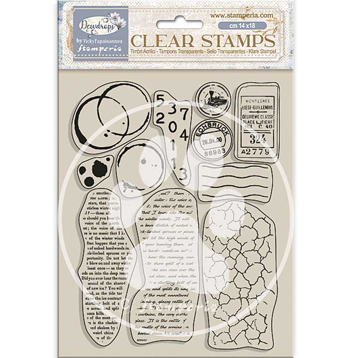 Stamperia Create Happiness Dewdrops Clear Stamps Mixed Backgrounds