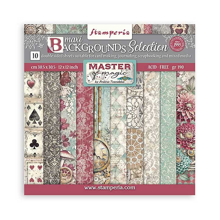 Stamperia Master of Magic Maxi Background Selection 12x12 Inch Paper Pack (SBBL167)