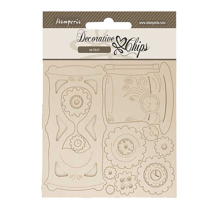 Stamperia Master of Magic Decorative Chips Hourglass (SCB254)