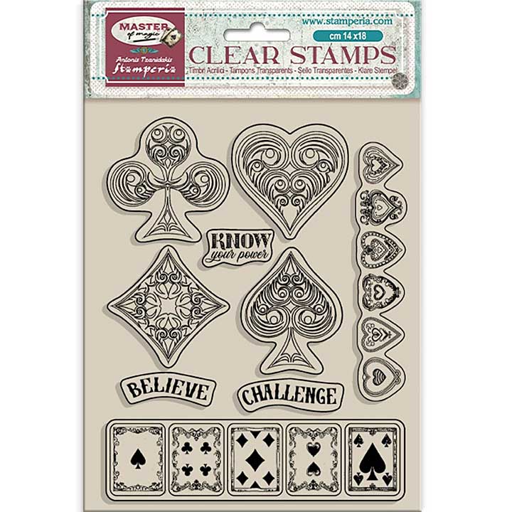 SO: Stamperia Master of Magic Clear Stamps Playing Cards (WTK213)