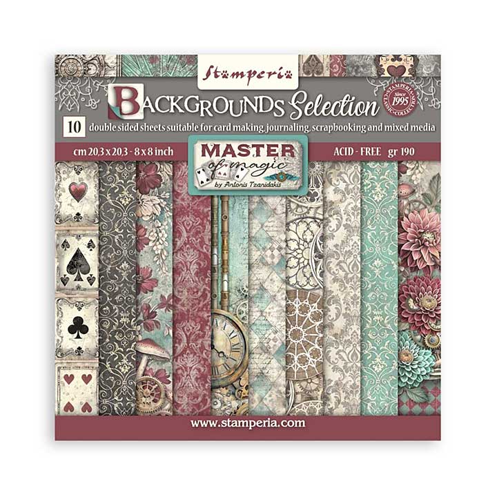 Stamperia Master of Magic 8x8 Inch Paper Pack Maxi Backgrounds Selection (SBBS123)