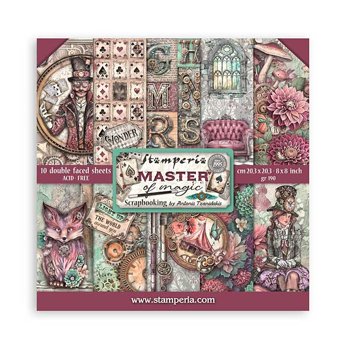 Stamperia Master of Magic 8x8 Inch Paper Pack (SBBS122)