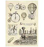 Stamperia Wooden Shapes A5 Voyages Fantastiques Transport