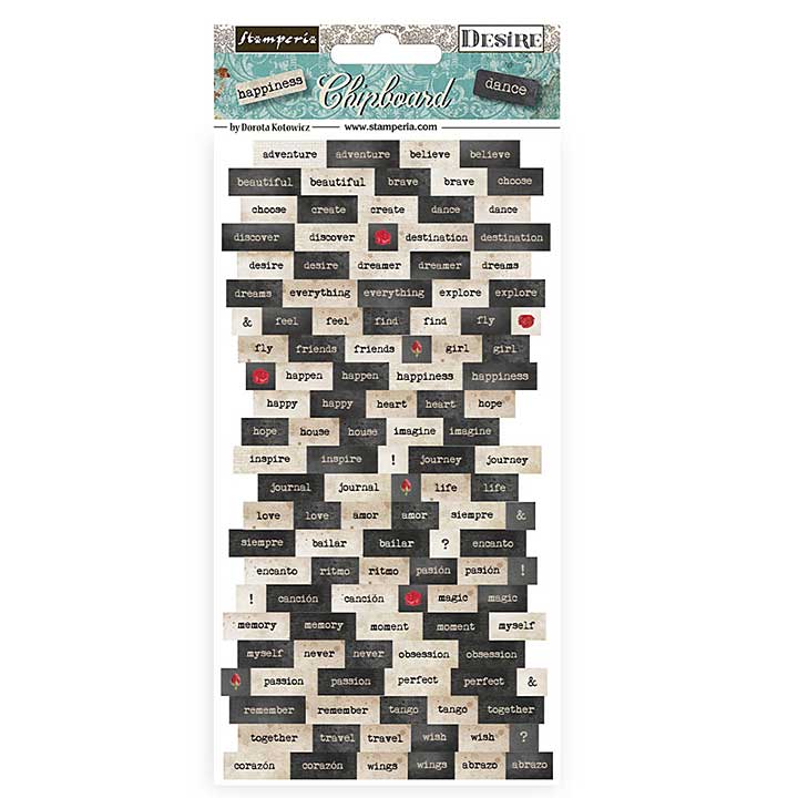 Stamperia Chipboard 15x30cm Desire