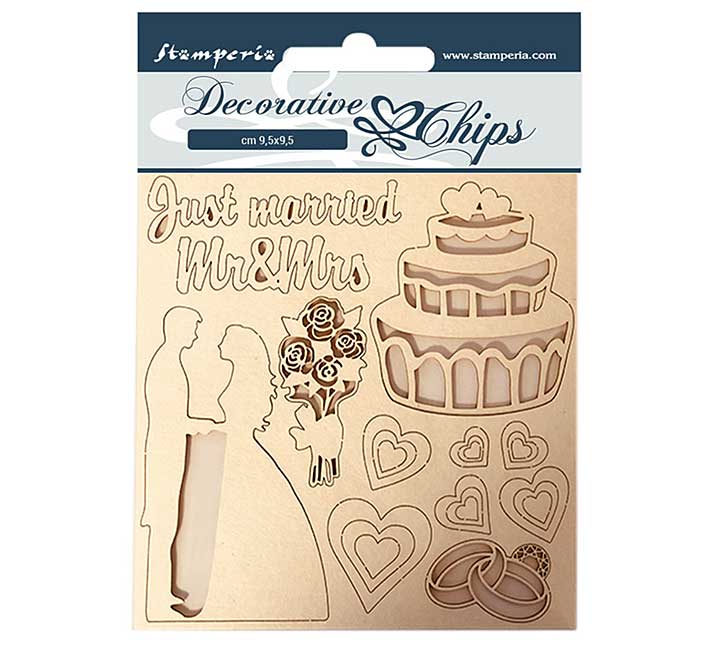 Stamperia Decorative Chips Sleeping Beauty Just Married