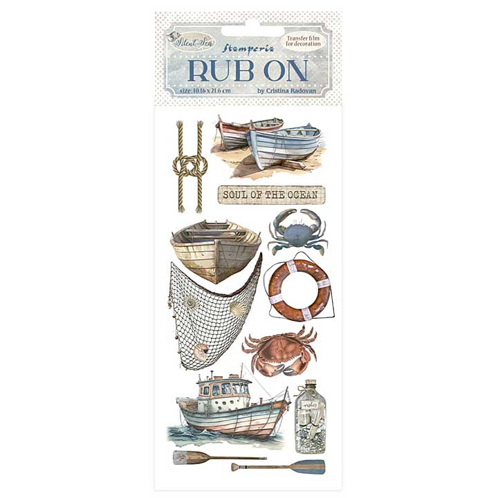Stamperia Silent Sea Rub-On 4x8,5 Inch Boat