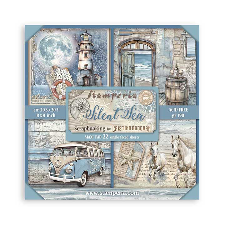 Stamperia Silent Sea 8x8 Inch Paper Pack Maxi (Single Face)