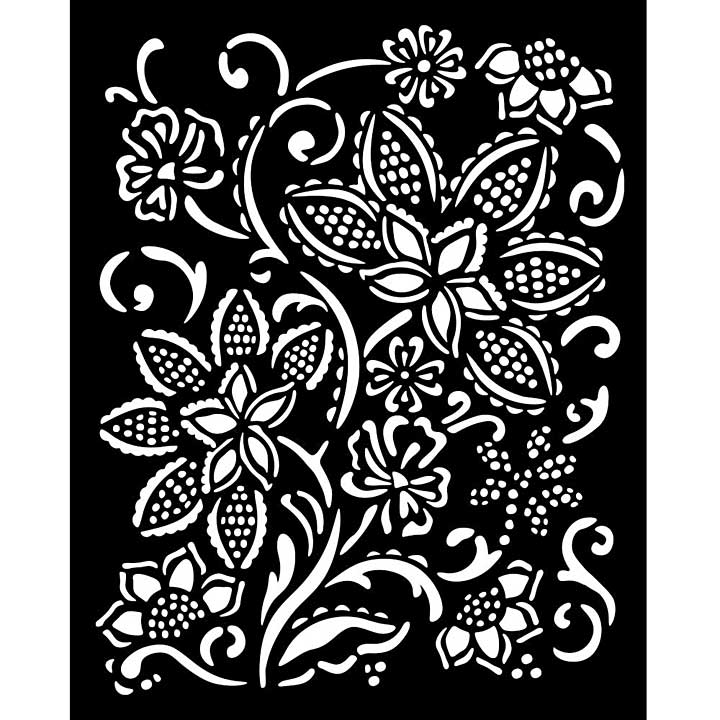 Stamperia Timeless Thick Stencil 20x25cm Batik Flowers
