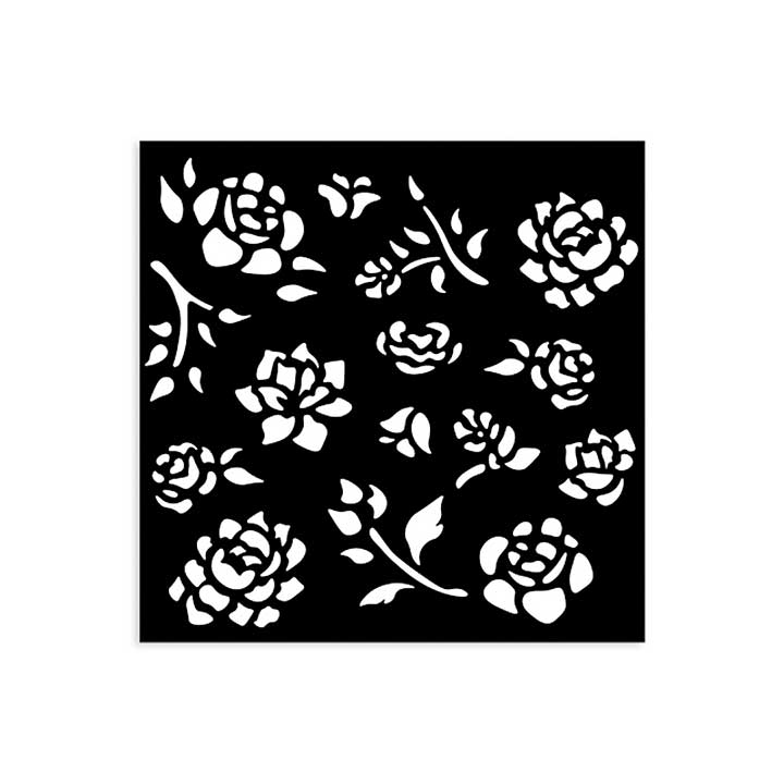 Stamperia Timeless Thick Stencil 12x12cm Buds Pattern