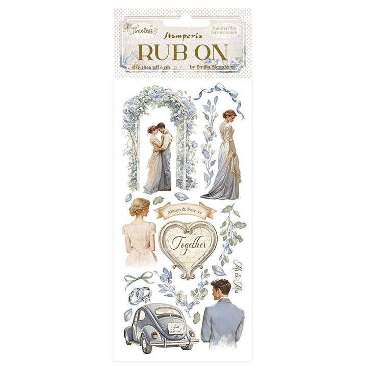 Stamperia Timeless Rub-On 4x8,5 Inch Wedding
