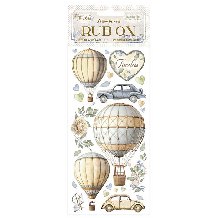 Stamperia Timeless Rub-On 4x8,5 Inch Air Balloons