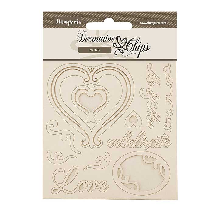 Stamperia Timeless Decorative Chips Hearts