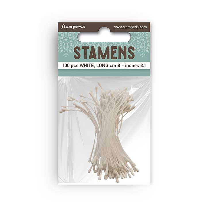 Stamperia Stamens 8cm White (100pcs)