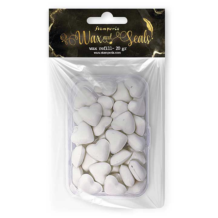 Stamperia Heart Shape Pearl White Wax And Seals (Wax Refill 20gr)
