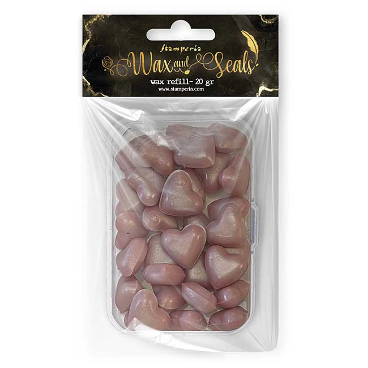 Stamperia Heart Shape Pearl Pink Wax And Seals (Wax Refill 20gr)