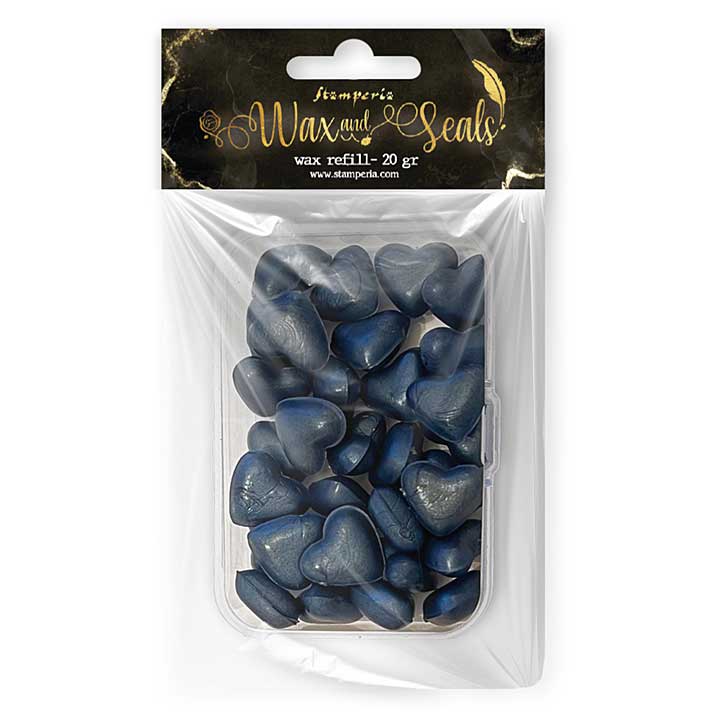 Stamperia Heart Shape Pearl Deep Blue Wax And Seals (Wax Refill 20gr)